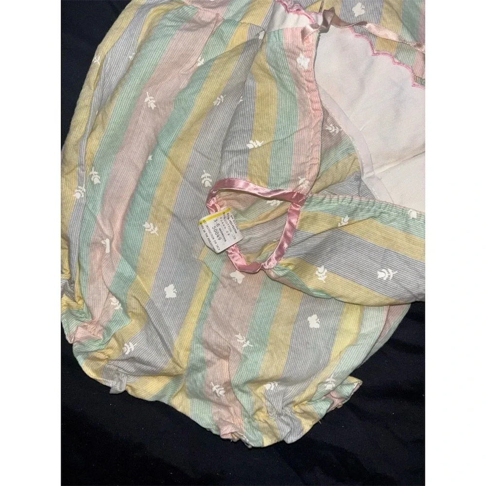 Baby Togs Vintage Bunny Bubble Romper & Bonnet Set Girls 3-6 M Easter vintage